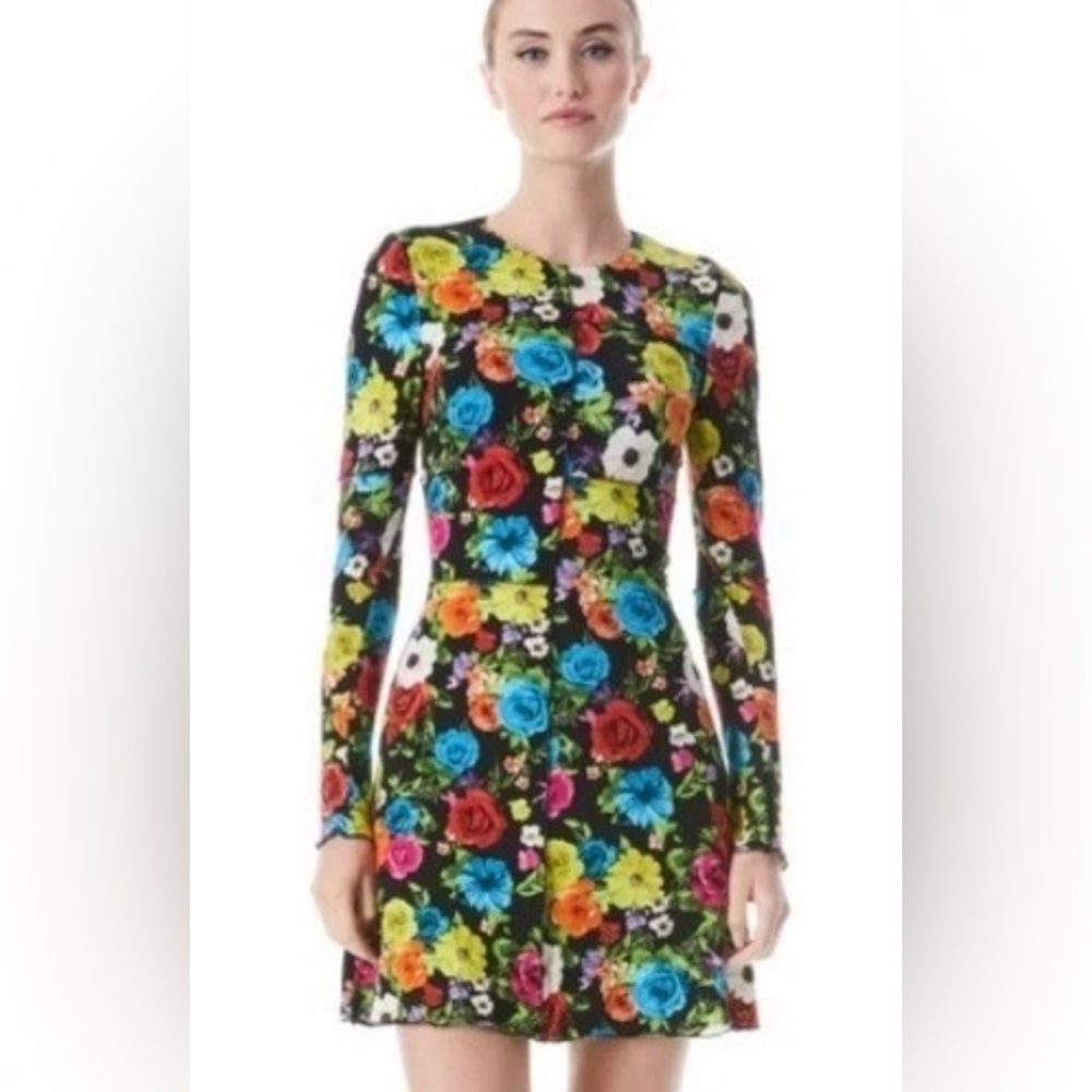 Alice + Olivia Delora Minidress in Flower Garden Size 10 NWT
